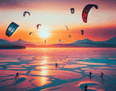 Descubre la emoción de experimentar el snowkiting en el impresionante lago Sniardwy en Polonia